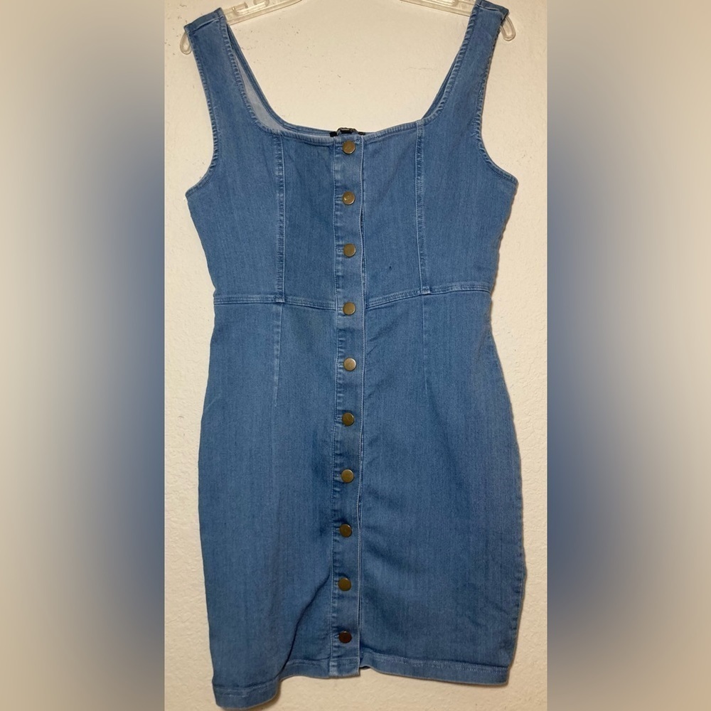Blashe Womens Sleeveless Jean Jumper Denim Mini Dress size L